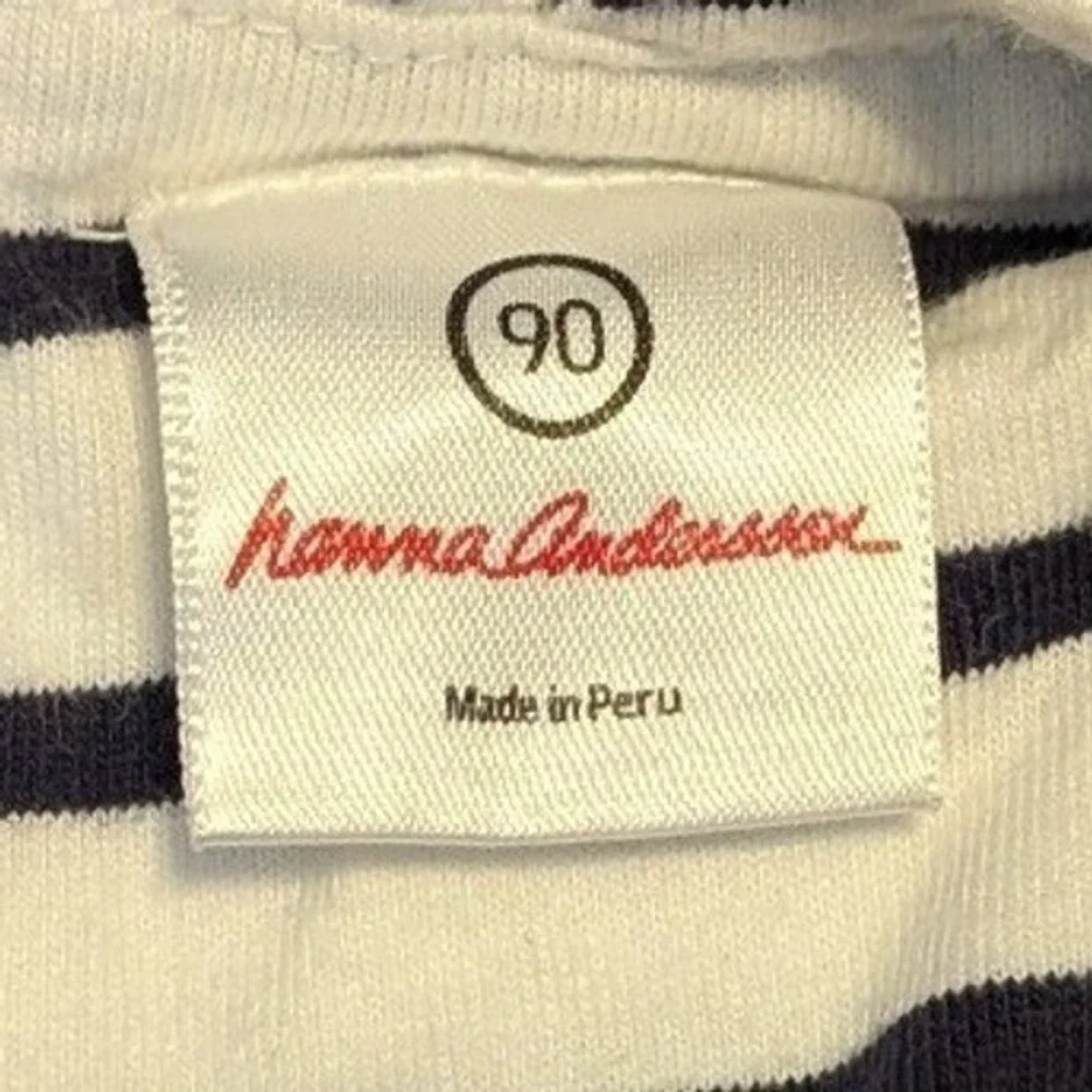 Hanna Andersson Kids Black and White Striped Cotton Sun Dress Size 90 ~US 3T